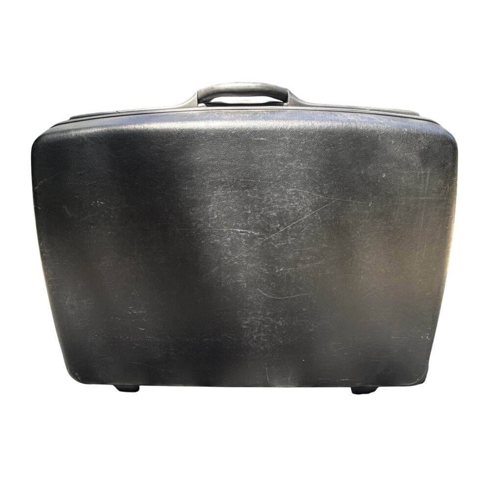 Vintage Samsonite Black Hardside Luggage Suitcase Champagne Color Interior